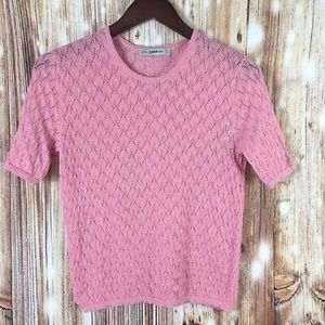 ZARA BABY PINK DIAMOND KNITTED TOP